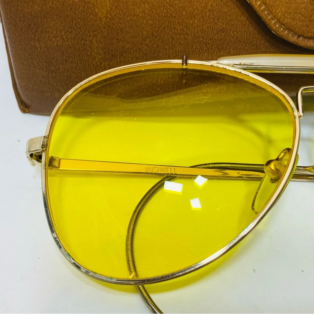 Bushnell Shooting Glasses Bausch & Lomb Aviator Impact Resist Vtg Org. Case READ - Picture 13 of 16